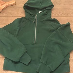 Forest green lululemon scuba 1/4 zip hoodie